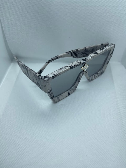 Cyclone Sunglasses 2 - White/Black Marble (Gold)