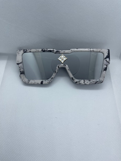 Cyclone Sunglasses 2 - White/Black Marble (Gold)