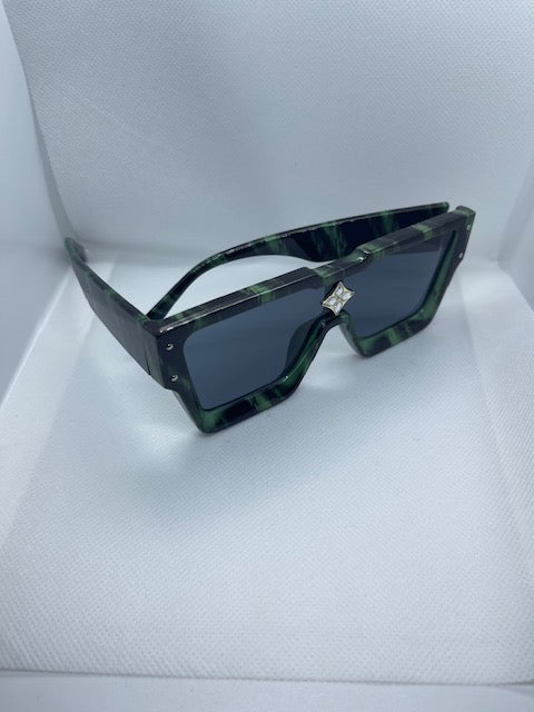Cyclone Sunglasses 2 - Green Marble (Gold) – Ambitious Gyrl Boutique